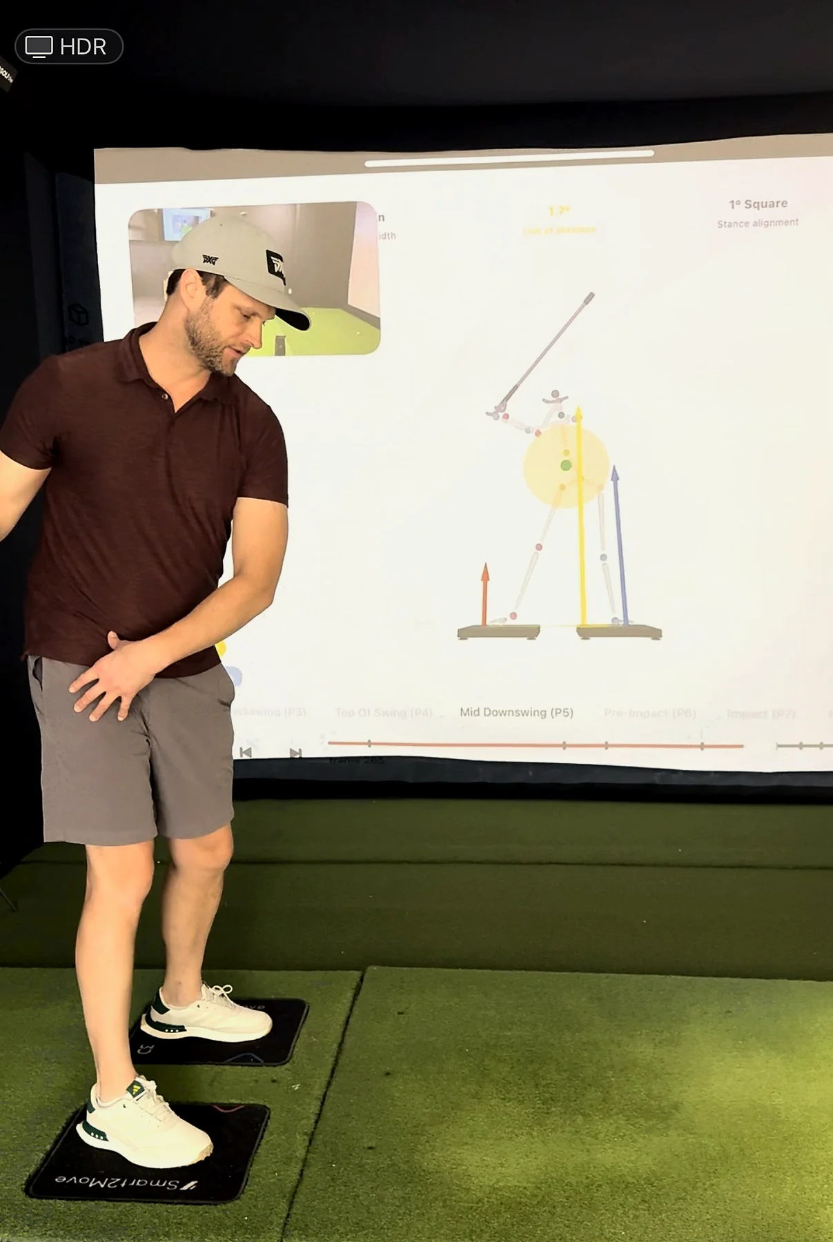 Dr. Jeremy Wampler explaining golf movement and performance testing.